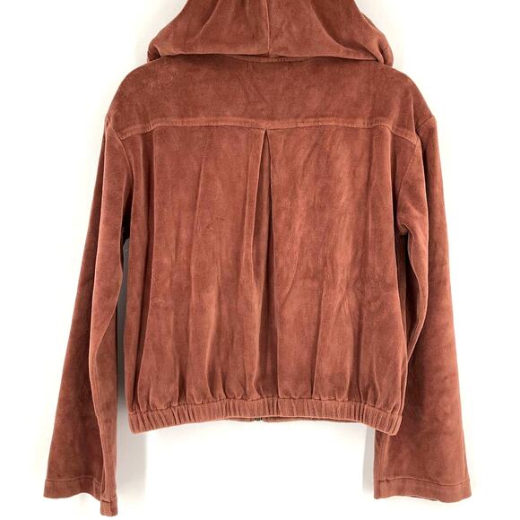 Young Fabulous & Broke Velour Hoodie Zip Sweatshirt Rust Medium NWOT - Picture 5 of 7